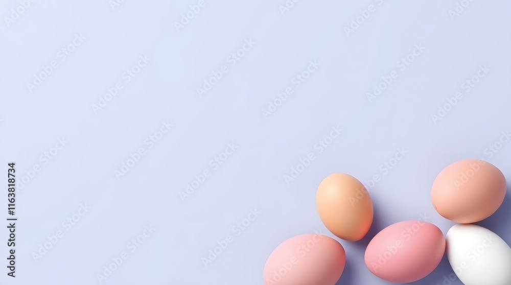 Colourful clean minimal Easter eggs isolated on fresh pastel background. Festive & refreshing vibe of spring Christian celebration, empty space Colourful clean minimal Easter eggs isolated on fresh pastel background. Festive & refreshing vibe of spring Christian celebration, empty space
