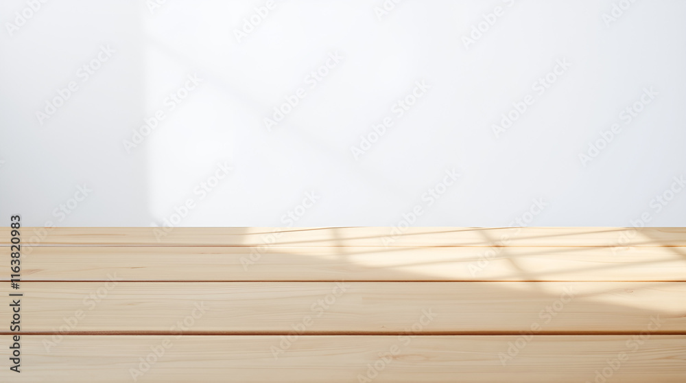 Empty blank modern sleek wooden table & sunlight reflection for product placement, mockup, advertisement, advertising, ads Empty blank modern sleek wooden table & sunlight reflection for product placement, mockup, advertisement, advertising, ads