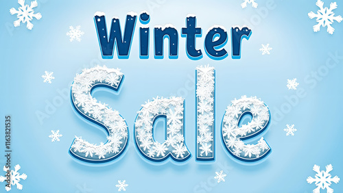 Winter Sale Banner with Snowflakes