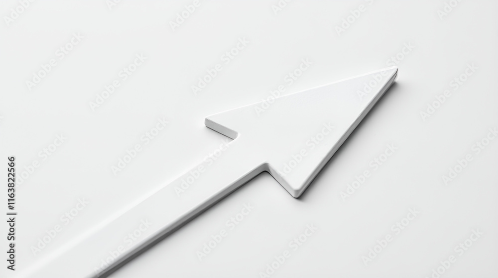 White arrow pointing upwards isolated on white background. Growth, progress & success. business, finance, or development symbol