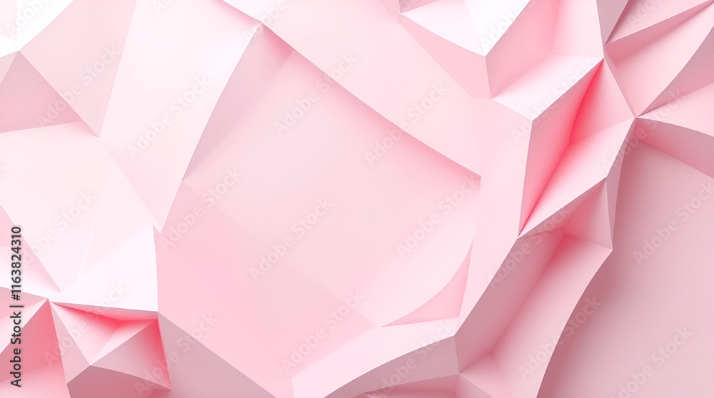Pink 3D polygons modern unique geometric origami style background. Mystic, enchanting, dreamlike pattern with ethereal, elegant quality Pink 3D polygons modern unique geometric origami style background. Mystic, enchanting, dreamlike pattern with ethereal, elegant quality