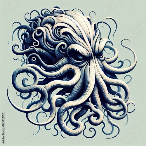 Emotional tentacles Wavy octopus like tendrils extending from th photo