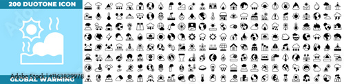 Global warming Duotone Editable Icons set