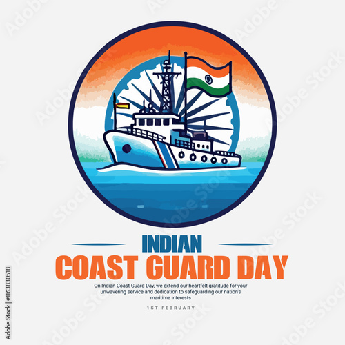 Indian Coast Guard Day with Bhartiya Tatrakshak Divas social media post banner template