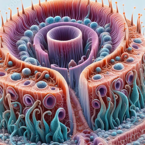 Ear cell Show the hair cells and tectorial membrane photo