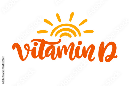 Vitamin D hand lettering modern calligraphy logo