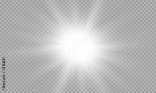 Glitter special light effect white sparks. Vector sparkles on see-through background. Christmas abstract pattern. Magic dust particles sparkle.