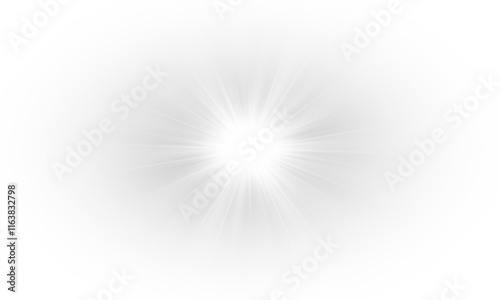 PNG sunlight with special lens flare effect. Vector light effect.