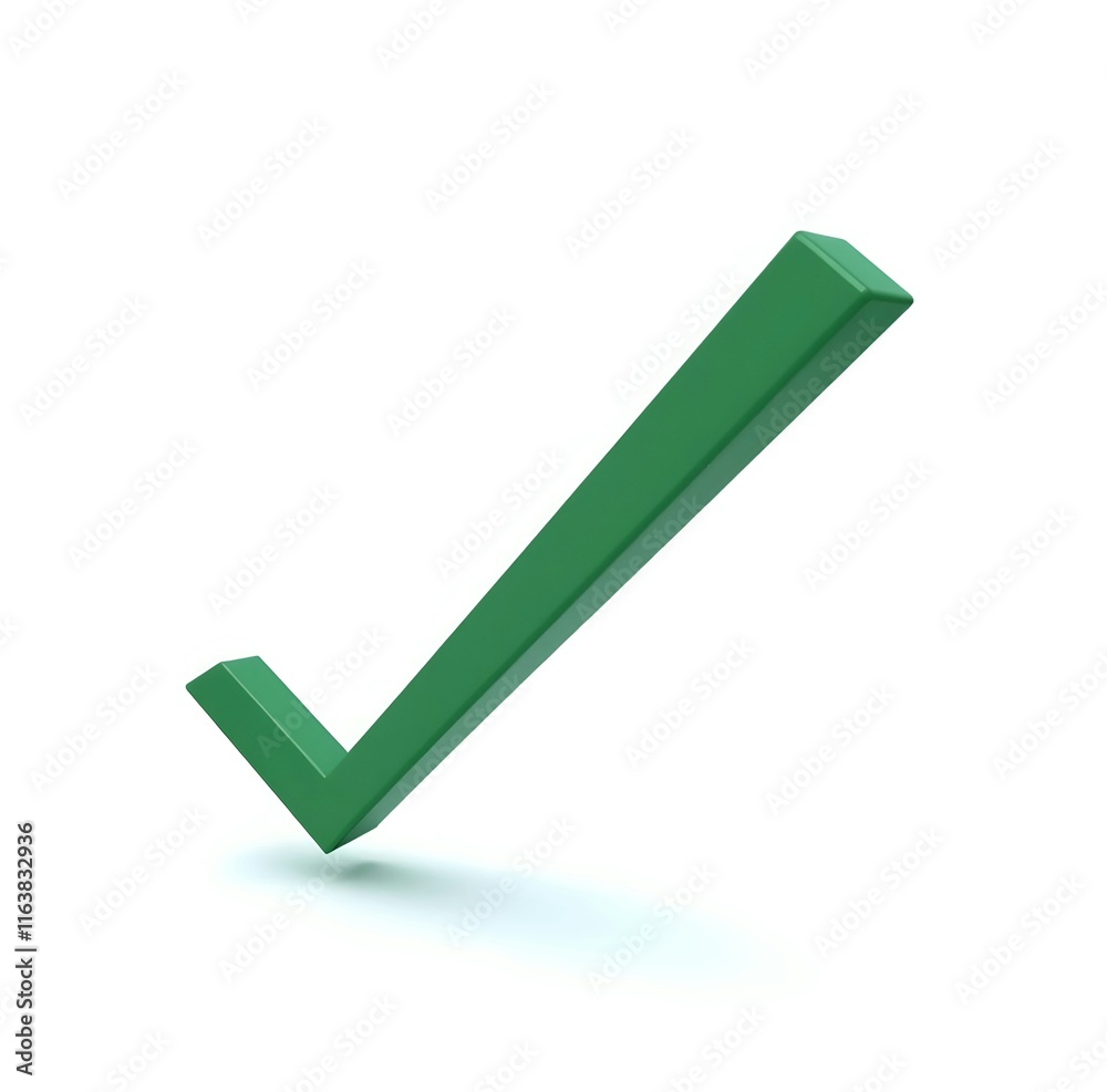 3d green check mark isolated on white background 3d green check mark isolated on white background