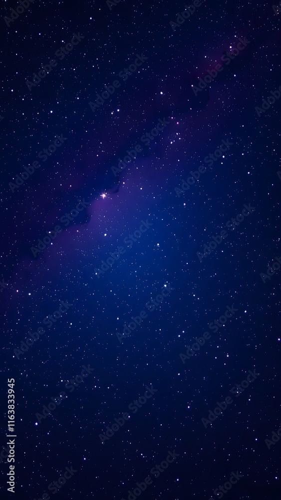 Fototapeta premium Dreamy Starry Night Sky with Shooting Stars - Vertical Phone Wallpaper Background