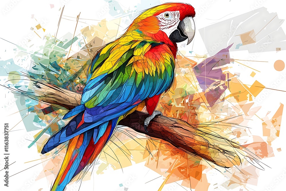 Fototapeta premium A Tropical Parrot in Perch