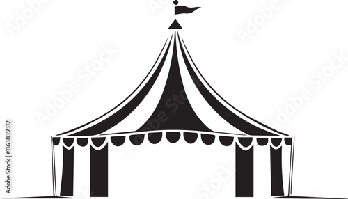 black and white sarcasm tent silhouette design