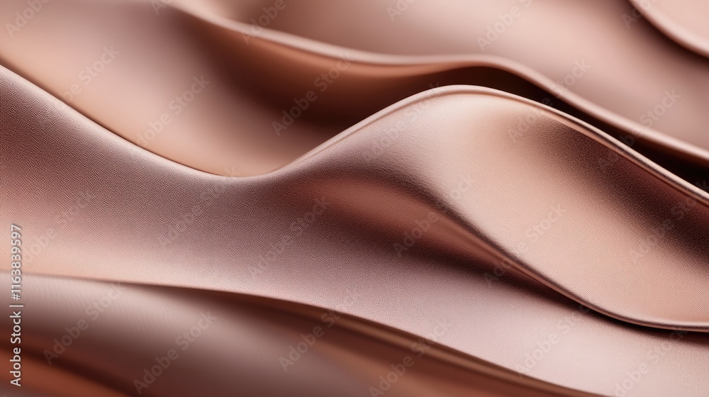 Obraz premium Abstract rose gold waves, smooth flowing texture.