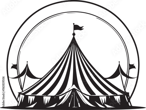 black and white sarcasm tent silhouette design