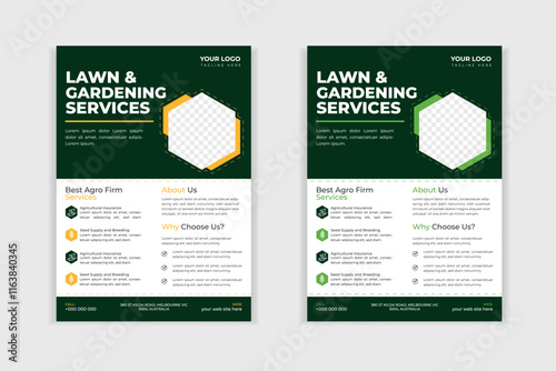 Lawn care social media post promotion template design