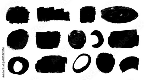 Vector Paint Brush Splash Set Grunge Stroke