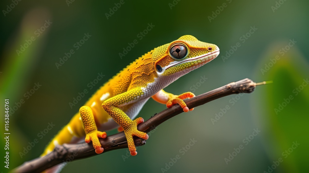 Fototapeta premium Madagascar Day Gecko on Branch - Stunning AI Photo