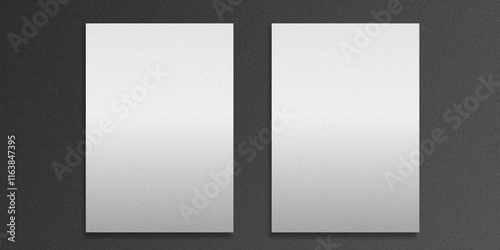 Gray noise texture wallpaper, Mockup A4 Paper sheets. abstract grainy black Gradient Background