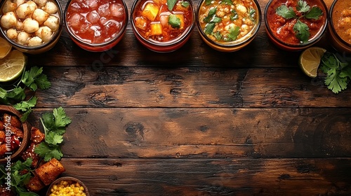 Colorful assortment of homemade Indian chutneys in glass jars