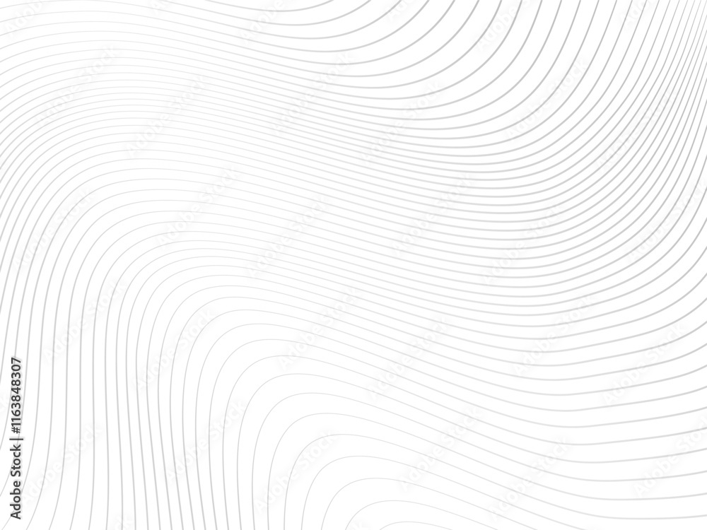 Abstract linear background. Grey wavy lines on white. Monochrome optical texture. Modern simple minimalist design for cover, web, package Abstract linear background. Grey wavy lines on white. Monochrome optical texture. Modern simple minimalist design for cover, web, package