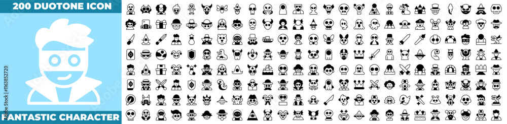 Fantastic Character Duotone Editable Icons set Fantastic Character Duotone Editable Icons set