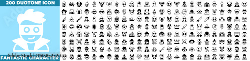 Fantastic Character Duotone Editable Icons set
