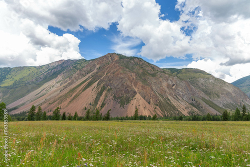 Belgebash mountain near Chibit village. Altai republic, Russia. photo