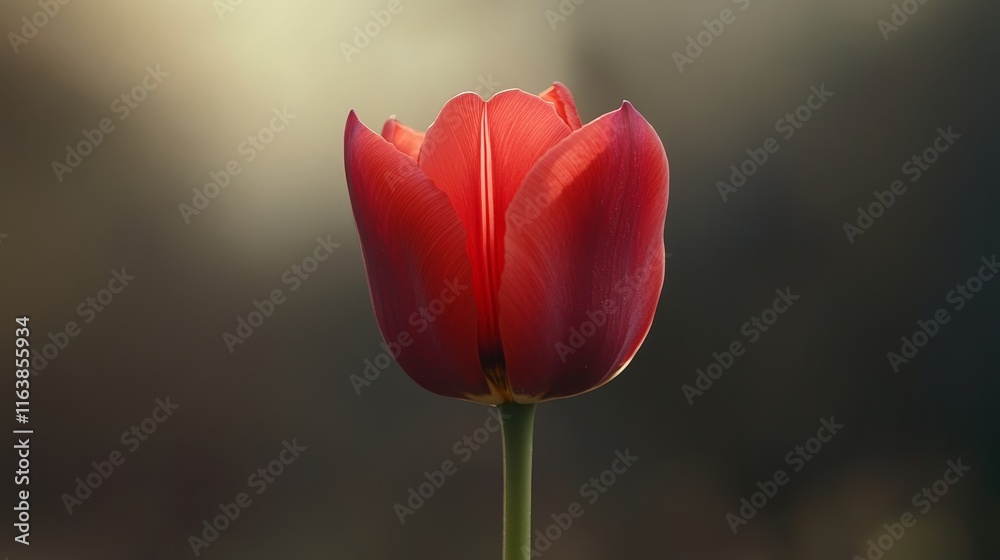 A Single Red Tulip in Soft Light A Single Red Tulip in Soft Light