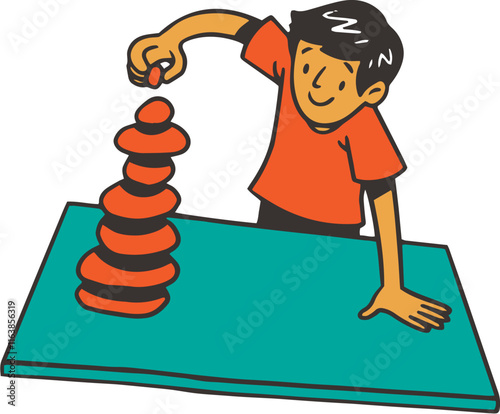 Young Man Cozy Activity at Home Vector Cartoon Illustration
