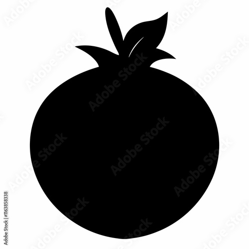 Minimalist Pomegranate Silhouette Vector Design