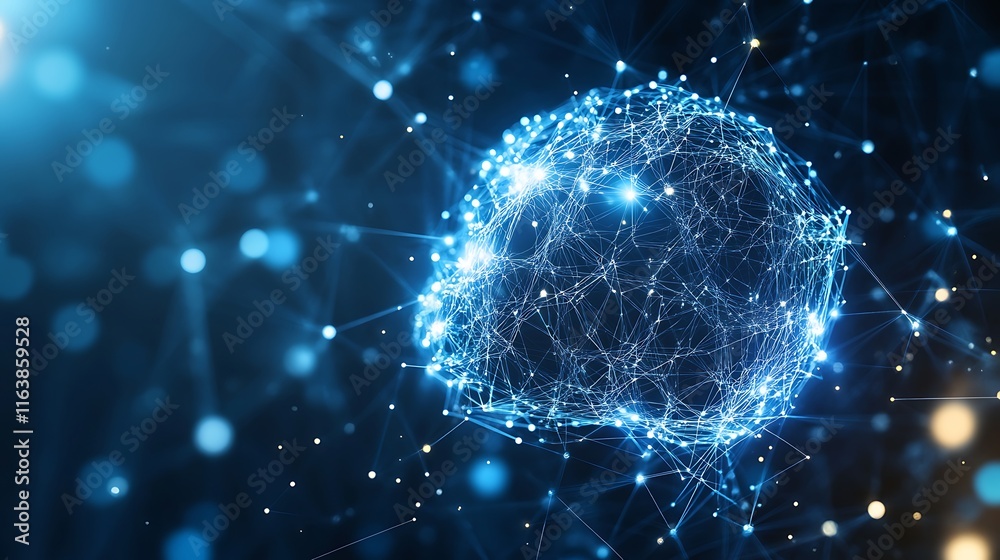 Naklejka premium Neural circuit and electronic cyber brain in a quantum computing system