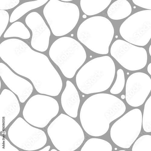 Abstract seamless pattern of floating bubbles. Smooth shapes arranged in an intricate, seamless design. Vector illustration