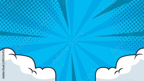 Epic fight scene template in anime vector style. Explosive visual effects, bright colors and dynamic compositions are ideal for manga, comic book designs or game posters