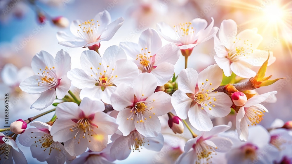 Vibrant cherry blossom burst in stroboscopic style for commercial use in advertising and marketing Vibrant cherry blossom burst in stroboscopic style for commercial use in advertising and marketing