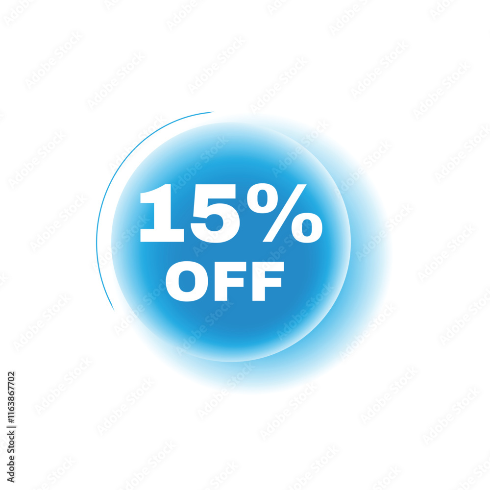 15 percent off, speech bubble modern circle design. Banner or announcement template. vector sign. 15 percent off, speech bubble modern circle design. Banner or announcement template. vector sign.