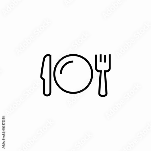 knife fork plate icon sign vector