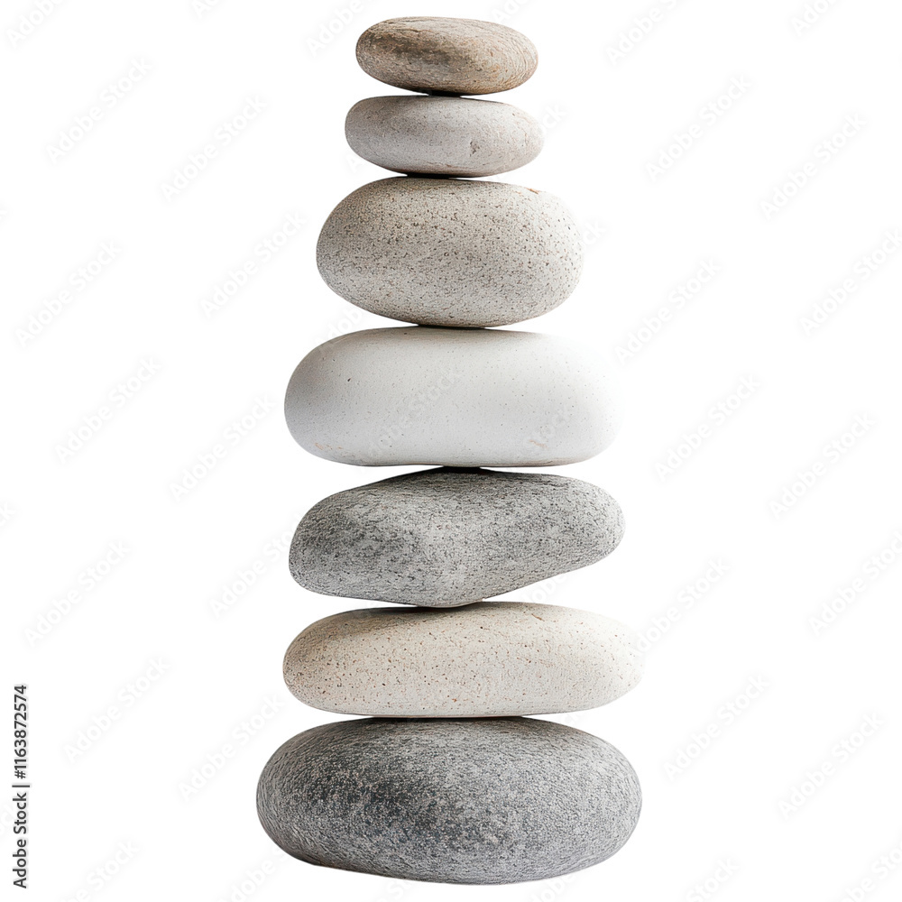 Serene Stack of Pebbles for Tranquility and Meditation on Transparent PNG background. Serene Stack of Pebbles for Tranquility and Meditation on Transparent PNG background.