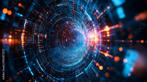 Wallpaper Mural Big data analytics solutions isometric landing page, information technology concept, info blocks flow through luminous circle, datum traffic analysis, server room with connections 3d vector web banner Torontodigital.ca