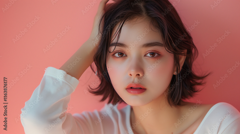 Portraits of Young Beautiful Asian Women with Radiant Smiles and Elegance Portraits of Young Beautiful Asian Women with Radiant Smiles and Elegance