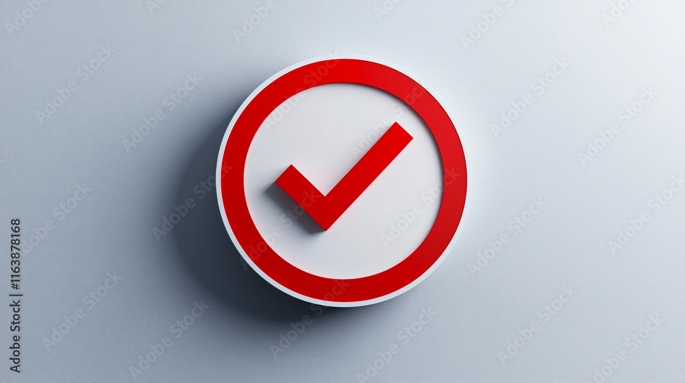 Bold Checkmark Icon on Light Gray Background Bold Checkmark Icon on Light Gray Background
