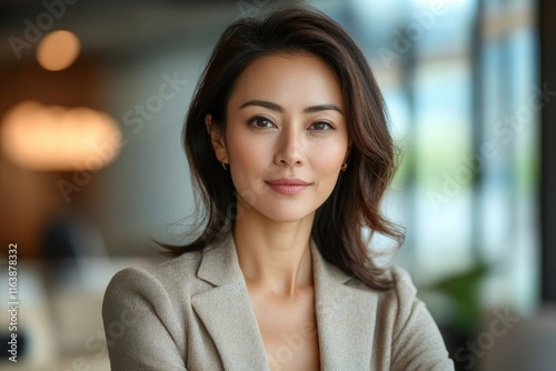 Portrait of beautyful and confident business woman, Generative AI