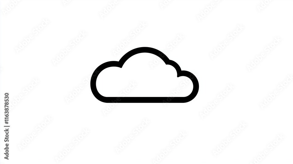 Black Cloud Icon on a White Background Black Cloud Icon on a White Background
