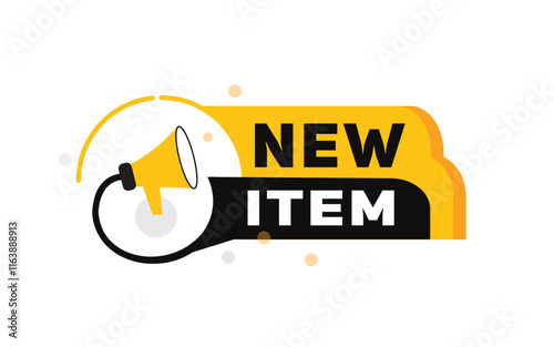New item, design banner label For web, media, advertising symbol. Modern element vector.