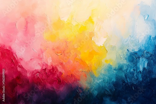 Abstract Colorful Impasto Painting with Vivid Hues