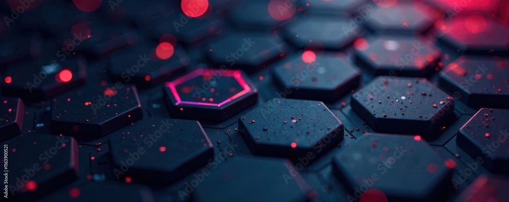 Obraz premium Abstract hexagonal grid, dark tones, digital camo , pixel, stealth