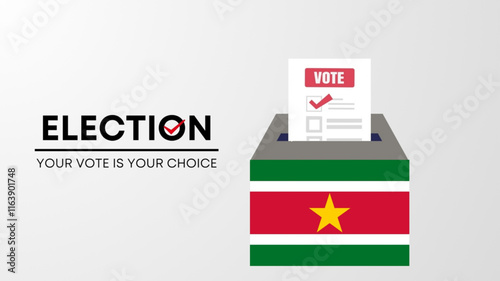  Suriname election 2025 concept, democracy, flag. Vector icon illustration