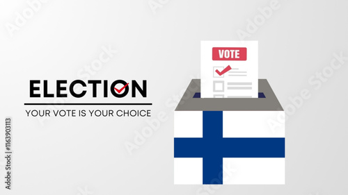 finland election 2025 concept, democracy, flag. Vector icon illustration