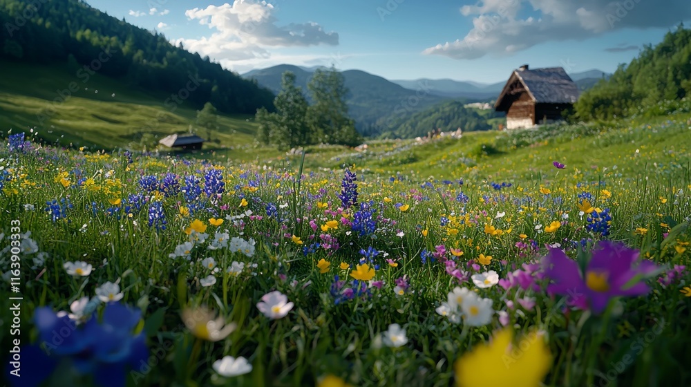 Vibrant Field of Blossoming Flowers Vibrant Field of Blossoming Flowers
