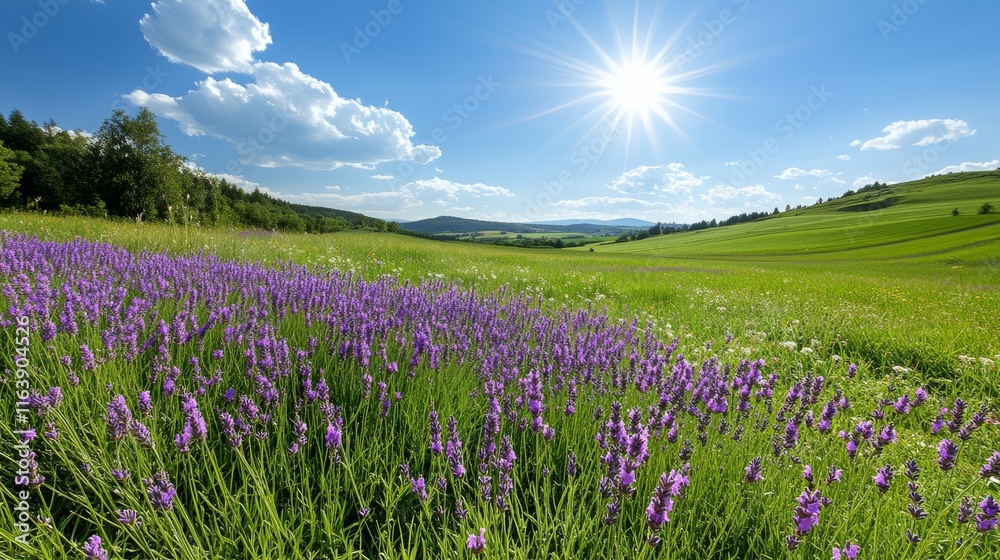 Obraz premium Vibrant Purple Flower Field