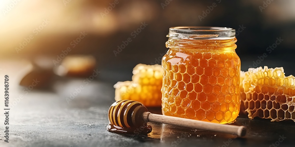 Jar of honey product photography Jar of honey product photography